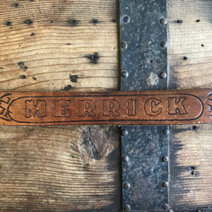 1990's Vintage Merrick Leather Belt Brown Sz M - OOAK - Phoenix Menswear
