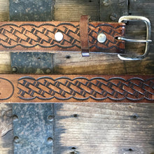 Load image into Gallery viewer, 1990&#39;s Vintage Merrick Leather Belt Brown Sz M - OOAK - Phoenix Menswear