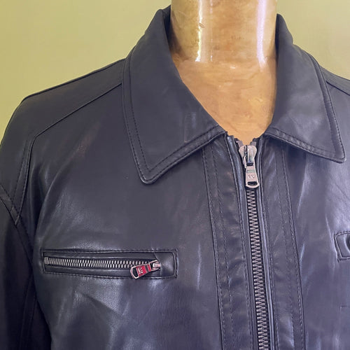 1990's Vintage Michael Kors Long Soft Black Faux Leather Jacket Sz XXL - OOAK - Phoenix Menswear