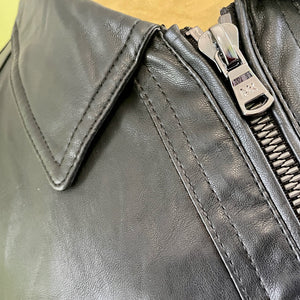 1990's Vintage Michael Kors Long Soft Black Faux Leather Jacket Sz XXL - OOAK - Phoenix Menswear