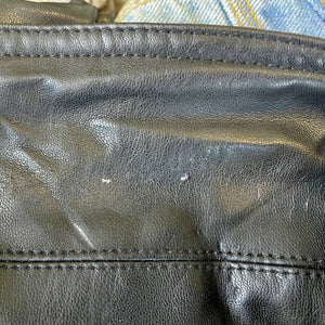 1990's Vintage Michael Kors Long Soft Black Faux Leather Jacket Sz XXL - OOAK - Phoenix Menswear
