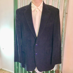 1990's Vintage Navy Blue Corduroy Blazer Sz L - OOAK - Phoenix Menswear
