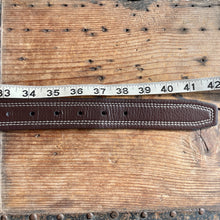 Load image into Gallery viewer, 1990&#39;s Vintage Nike Brown Leather Belt White Top Stitching Chunky Buckle Sz M - OOAK - Phoenix Menswear