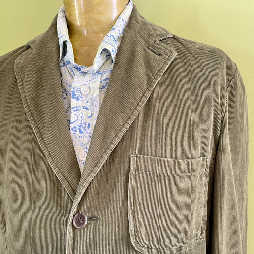 1990's Vintage Olive Green Corduroy Blazer Lands End Sz L - OOAK - Phoenix Menswear