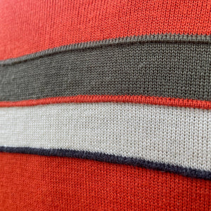 1990's Vintage Orange Wool Blend Jumper Sporty Stripes Sz M - OOAK - Phoenix Menswear