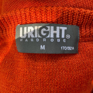 1990's Vintage Orange Wool Blend Jumper Sporty Stripes Sz M - OOAK - Phoenix Menswear