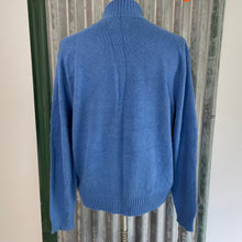 Load image into Gallery viewer, 1990&#39;s Vintage Polo Ralph Lauren Sky Blue Cotton Jumper Pullover Zip Sz L - OOAK - Phoenix Menswear