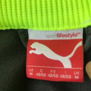 1990's Vintage Puma Track Top Light Jacket Dark Grey Neon Green Sz M - OOAK - Phoenix Menswear