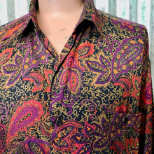 Load image into Gallery viewer, 1990&#39;s Vintage Purple Paisley L/S Shirt Sz XL - OOAK - Phoenix Menswear
