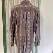 Load image into Gallery viewer, 1990&#39;s Vintage Purple Yellow Check L/S Shirt Sz L - OOAK - Phoenix Menswear