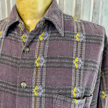 Load image into Gallery viewer, 1990&#39;s Vintage Purple Yellow Check L/S Shirt Sz L - OOAK - Phoenix Menswear