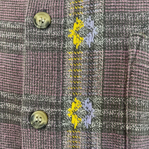 1990's Vintage Purple Yellow Check L/S Shirt Sz L - OOAK - Phoenix Menswear