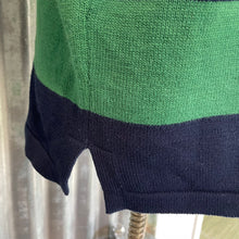 Load image into Gallery viewer, 1990&#39;s Vintage Ralph Lauren Polo Golf Cotton Jumper Green Navy Blue Stripe Crew Neck Pullover Sz L - OOAK - Phoenix Menswear