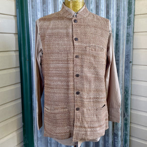 1990's Vintage Raw Silk Vest Brown Sz XL - OOAK - Phoenix Menswear