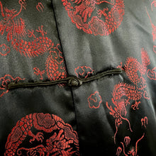 Load image into Gallery viewer, 1990&#39;s Vintage Silk Chinese Black Red Jacket Dragons Sz XL - OOAK - Phoenix Menswear