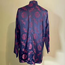 Load image into Gallery viewer, 1990&#39;s Vintage Silk Chinese Black Red Jacket Dragons Sz XL - OOAK - Phoenix Menswear