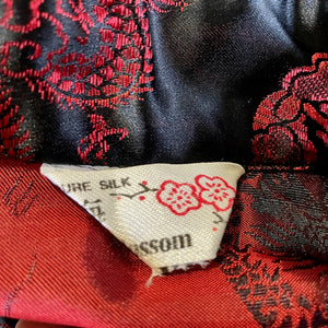 1990's Vintage Silk Chinese Black Red Jacket Dragons Sz XL - OOAK - Phoenix Menswear