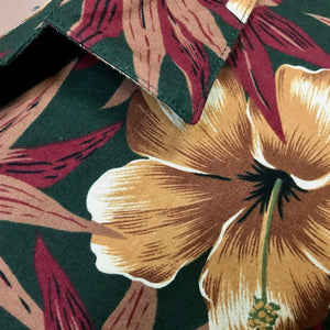 1990's Vintage S/S Hawaiian Print Shirt Brown Green Burgundy Sz XL - OOAK - Phoenix Menswear