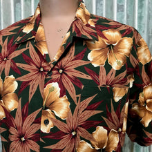Load image into Gallery viewer, 1990&#39;s Vintage S/S Hawaiian Print Shirt Brown Green Burgundy Sz XL - OOAK - Phoenix Menswear
