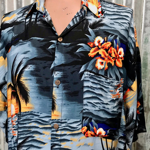 1990's Vintage S/S Hawaiian Shirt Classic Print Rayon Sz XXL - OOAK - Phoenix Menswear