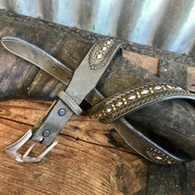 Load image into Gallery viewer, 1990&#39;s Vintage Studded Punk Rock Brown Leather Belt Sz S - OOAK - Phoenix Menswear
