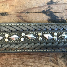 Load image into Gallery viewer, 1990&#39;s Vintage Studded Punk Rock Brown Leather Belt Sz S - OOAK - Phoenix Menswear