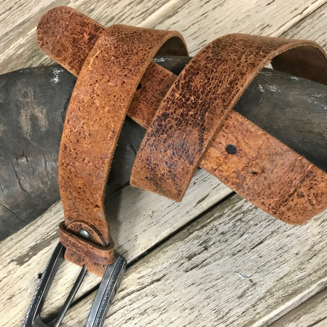 1990's Vintage Tan Leather Belt Sz M - OOAK - Phoenix Menswear