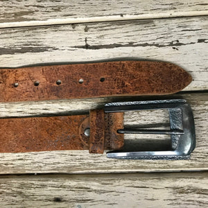 1990's Vintage Tan Leather Belt Sz M - OOAK - Phoenix Menswear