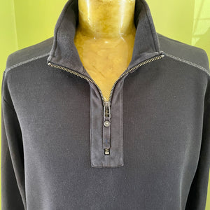 1990's Vintage Tommy Bahama Grey Cotton Jumper Pullover Zip Sz L - OOAK - Phoenix Menswear