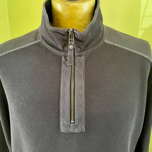 1990's Vintage Tommy Bahama Grey Cotton Jumper Pullover Zip Sz L - OOAK - Phoenix Menswear