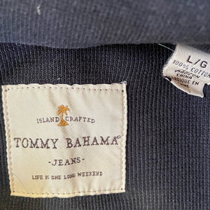 1990's Vintage Tommy Bahama Grey Cotton Jumper Pullover Zip Sz L - OOAK - Phoenix Menswear