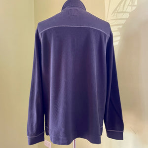 1990's Vintage Tommy Bahama Grey Cotton Jumper Pullover Zip Sz L - OOAK - Phoenix Menswear