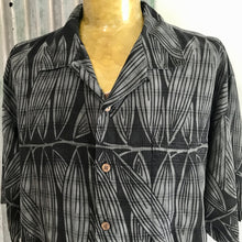 Load image into Gallery viewer, 1990&#39;s Vintage Tommy Bahama Silk Hawaiian S/S Shirt Black Leaf Print Sz XL - OOAK - Phoenix Menswear
