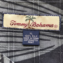 Load image into Gallery viewer, 1990&#39;s Vintage Tommy Bahama Silk Hawaiian S/S Shirt Black Leaf Print Sz XL - OOAK - Phoenix Menswear