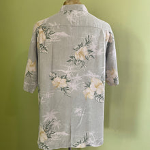 Load image into Gallery viewer, 1990&#39;s Vintage Tommy Bahama Silk Hawaiian S/S Shirt Pale Gey Blue Floral Print Sz M - OOAK - Phoenix Menswear