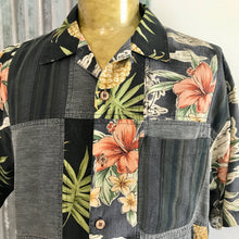 Load image into Gallery viewer, 1990&#39;s Vintage Tommy Bahama Silk Hawaiian S/S Shirt Patchwork Black Orange Floral Sz M - OOAK - Phoenix Menswear