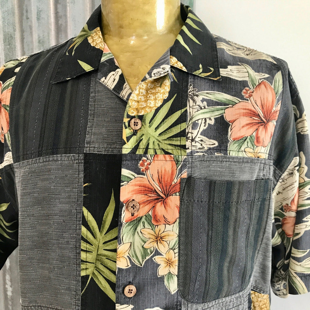 1990's Vintage Tommy Bahama Silk Hawaiian S/S Shirt Patchwork