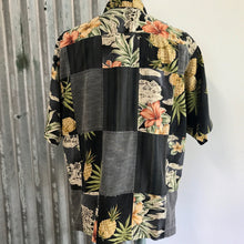 Load image into Gallery viewer, 1990&#39;s Vintage Tommy Bahama Silk Hawaiian S/S Shirt Patchwork Black Orange Floral Sz M - OOAK - Phoenix Menswear