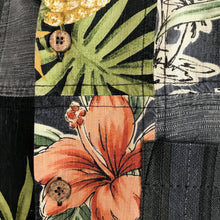 Load image into Gallery viewer, 1990&#39;s Vintage Tommy Bahama Silk Hawaiian S/S Shirt Patchwork Black Orange Floral Sz M - OOAK - Phoenix Menswear