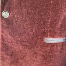 Load image into Gallery viewer, 1990s Vintage Velvet Blazer Burgundy Black Lapel Sz L - OOAK - Phoenix Menswear