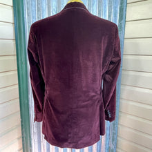Load image into Gallery viewer, 1990s Vintage Velvet Blazer Burgundy Black Lapel Sz L - OOAK - Phoenix Menswear