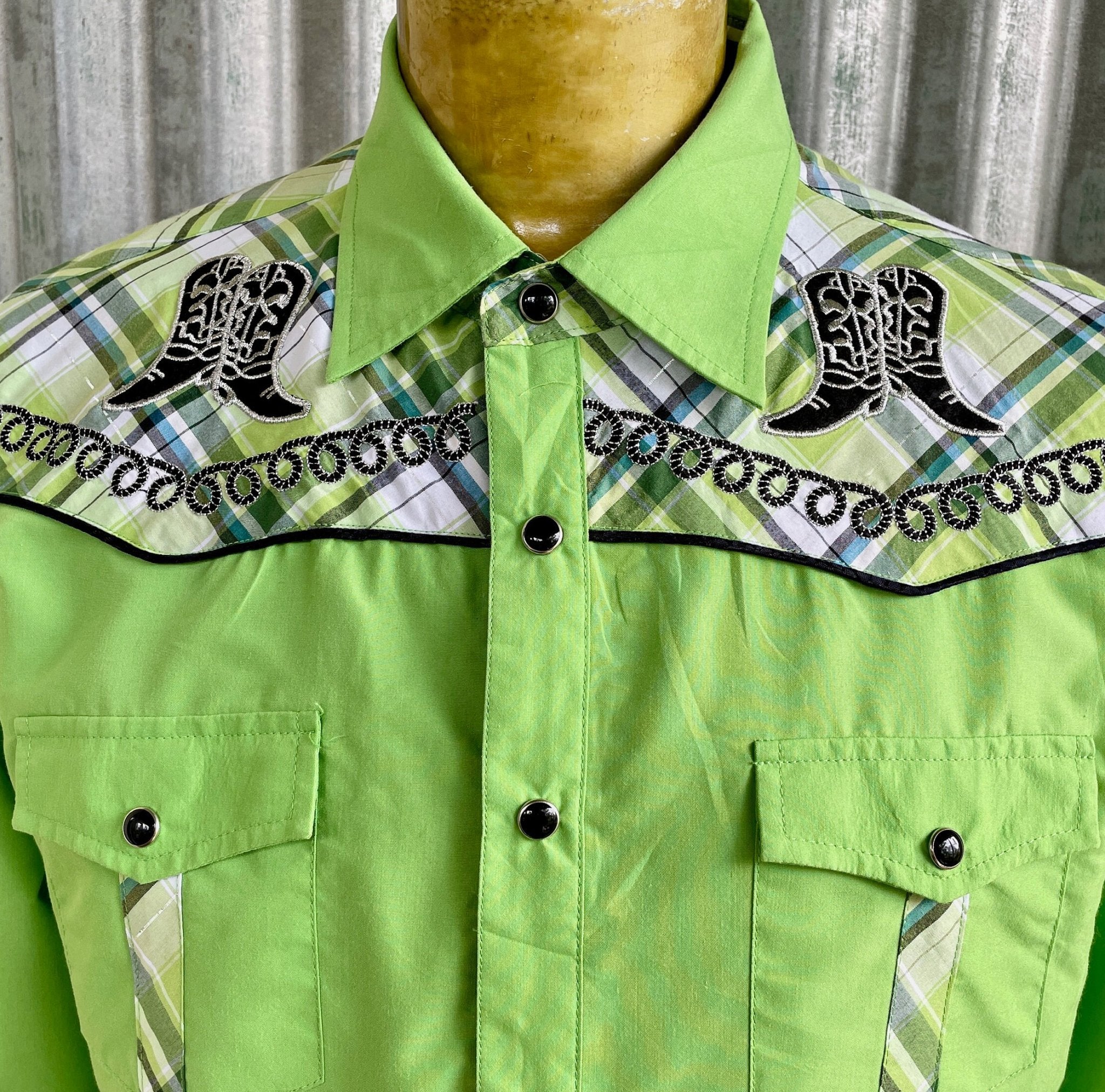 Green cowboy shirt clearance
