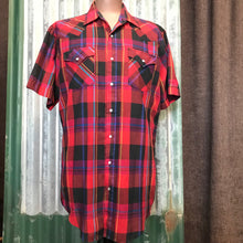 Load image into Gallery viewer, 1990&#39;s Vintage Western S/S Shirt Red Blue Sz XL - OOAK - Phoenix Menswear