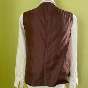 1990s Vintage Women's Brown Leather Classic Vest Sz XL - OOAK - Phoenix Menswear