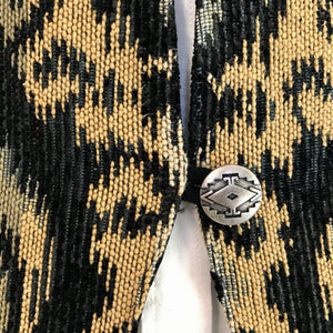 1990's Vintage Women's Chenille Black Beige Tapestry Vest Sz L - OOAK - Phoenix Menswear