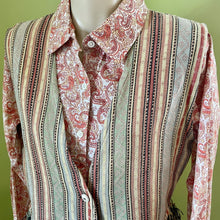 Load image into Gallery viewer, 1990s Vintage Women&#39;s Fringed Cotton Striped Woven Vest Green Pink Sz M - OOAK - Phoenix Menswear