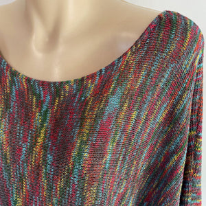 1990's Vintage Women's Knit Off-the-Shoulder Multicoloured Jumper Sz L - OOAK - Phoenix Menswear