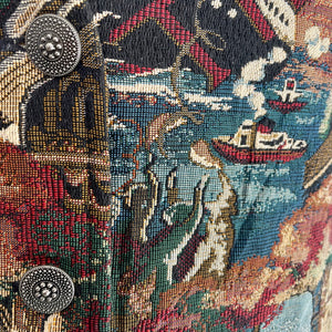 1990's Vintage Women's Tapestry Nautical Orient Vest Sz L - OOAK - Phoenix Menswear