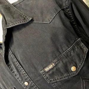 1990's Vintage Wrangler Black Denim L/S Shirt Sz S - OOAK - Phoenix Menswear
