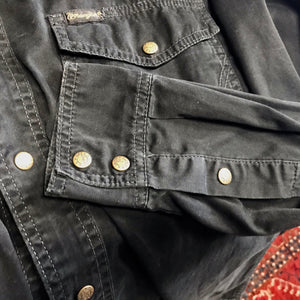 1990's Vintage Wrangler Black Denim L/S Shirt Sz S - OOAK - Phoenix Menswear